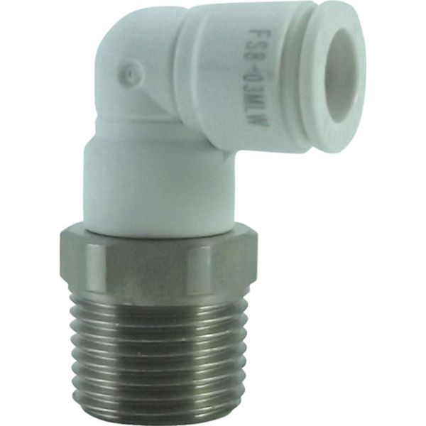 チヨダ　ファイブＳＵＳメイルエルボ　白　８ｍｍ・Ｒ３／８