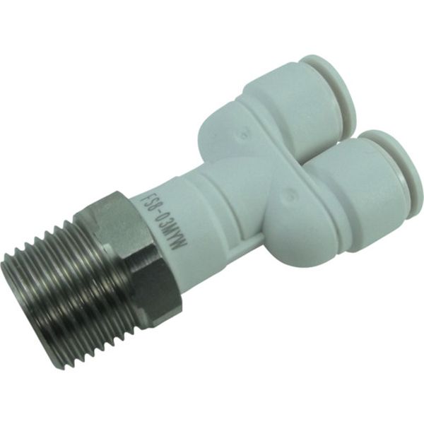 チヨダ　ファイブＳＵＳメイルブランチワイ　白　８ｍｍ・Ｒ３／８