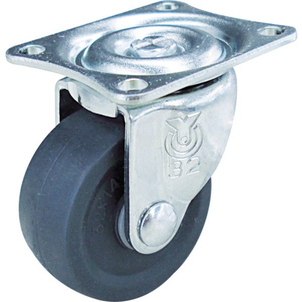 プレート式エラストマーキャスター自在２５径