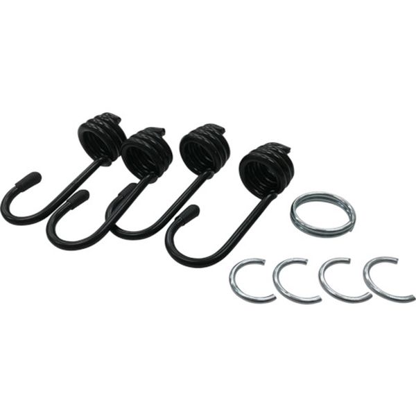 金具 ゴムロープ金具Fセット 赤タキロング4大リング1止金具4