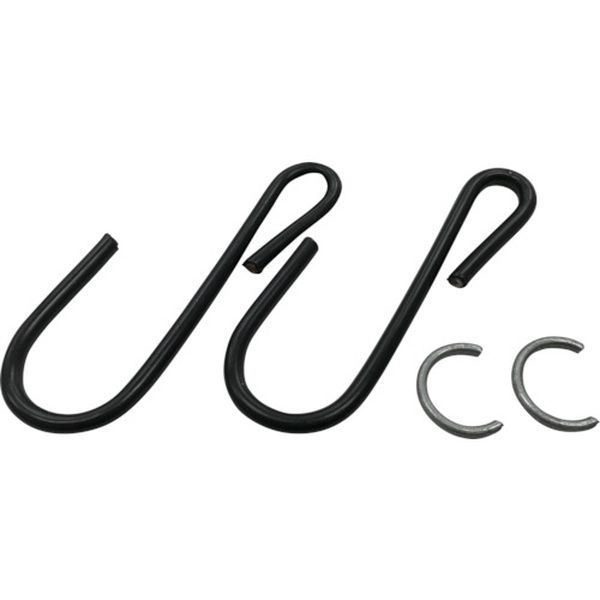 金具 ゴムロープ金具Gセット 黒タキロングフック2止金具2