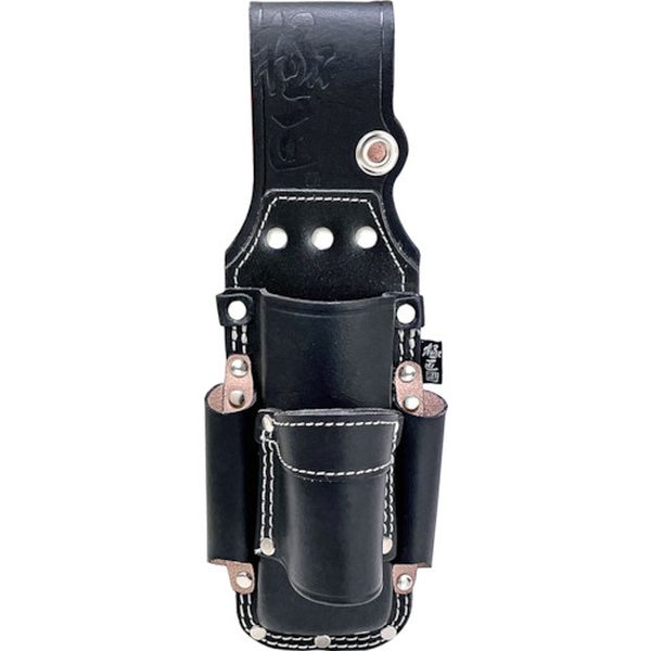 GK2DBA 495-7027  極匠 黒染め牛床革 板金鋏(2段)＋つかみ箸差し