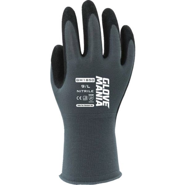 GM1850GRL 681-0437  GM1850 グローブマニア ニトリル グレー Lサイズ