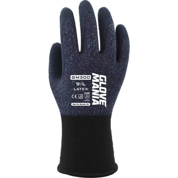 GM300NBL3P  GM300 グローブマニア ラテックス ネイビー Lサイズ 3双組
