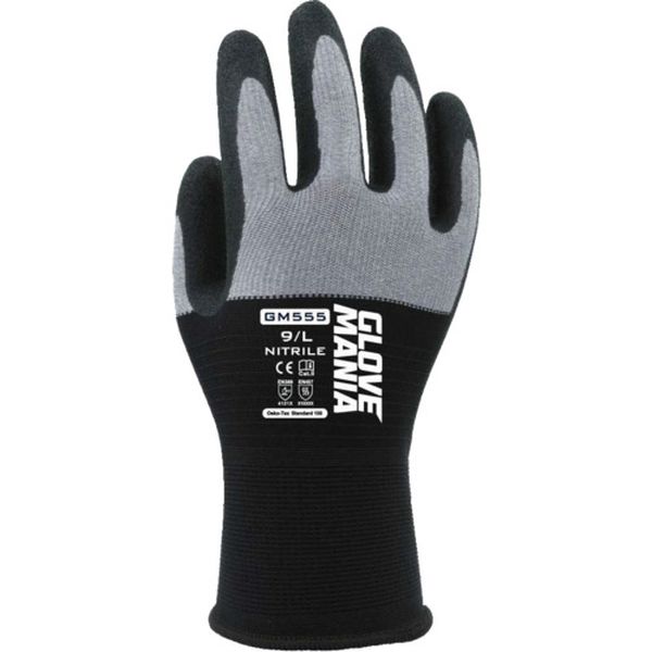 GM555BKM 681-0428  GM555 グローブマニア ニトリル ブラック Mサイズ