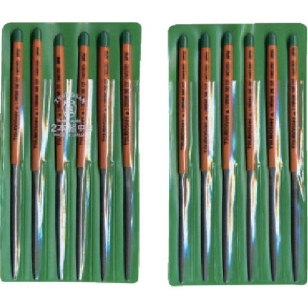 組ヤスリ　１２本組　半丸　中目