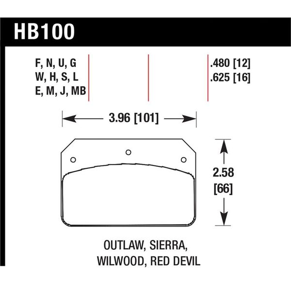 Wilwood Dynalite Caliper HPS Street Brake Pads