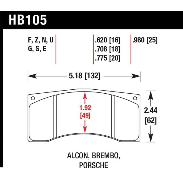 Alcon/Brembo/Porsche DTC-70 Rear Race Brake Pads