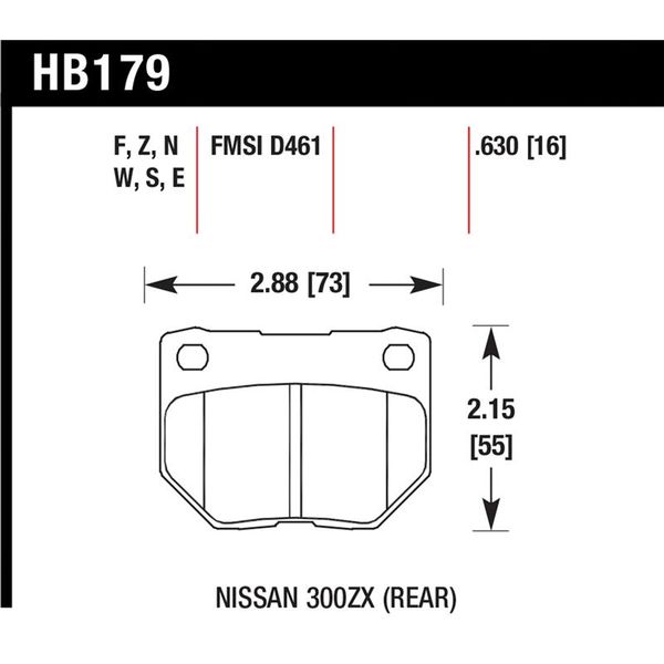 89-93 Nissan 300ZX / 89-95 Skyline / 06-07 Subaru Impreza WRX Race HT-10 Rear Brake Pads