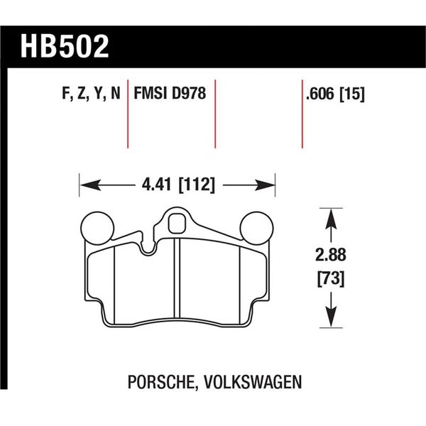 Porsche / Volkswagen Performance Ceramic Street Rear Brake Pads