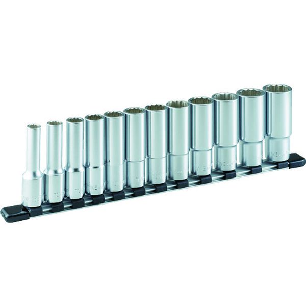 ディープソケットセット(12角・ホルダー付)インチサイズ 12pcs