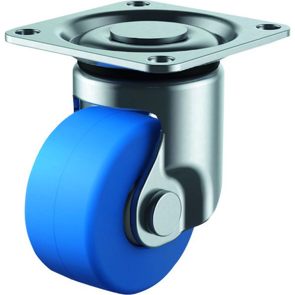 プレート式 自在 低床キャスター モノマーキャストナイロン 車輪径50mm Hタイプ HG型 取付寸法50×50