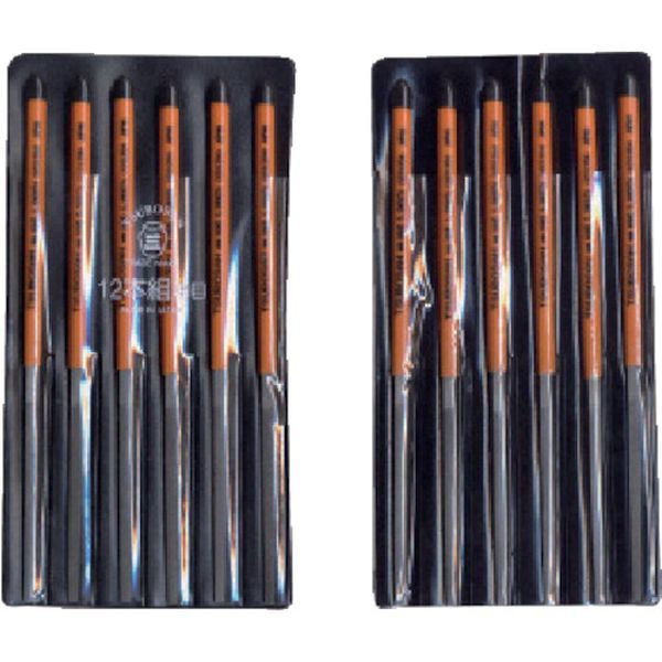 組ヤスリ　１２本組　平　油目