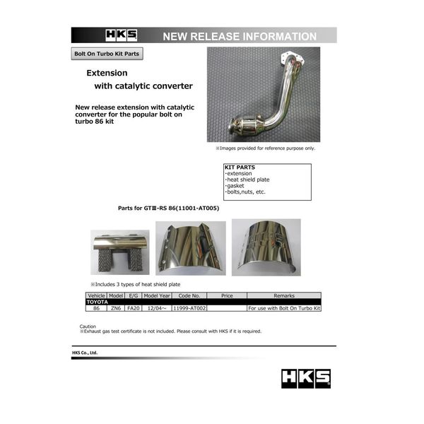 12-19 Subaru BRZ/Scion FR-S/Toyota 86 Extension Kit w/ Catalytic Converter