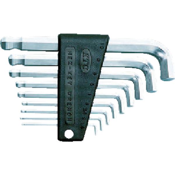 ボールポイントＬ型スタンダード六角棒レンチセット首下ショート［９本組］