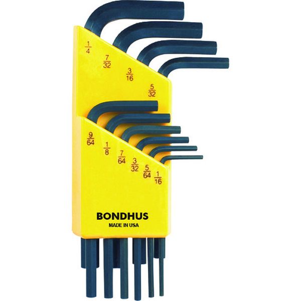 六角L-レンチ ショート インチ セット10本組(1/16-1/4)