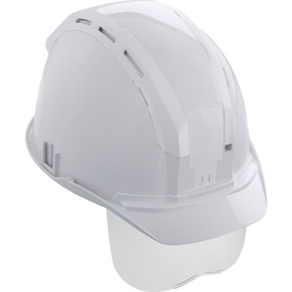 ヘルメット セフメット(セフ取付溝付ヘルメット) ホワイト シールド付