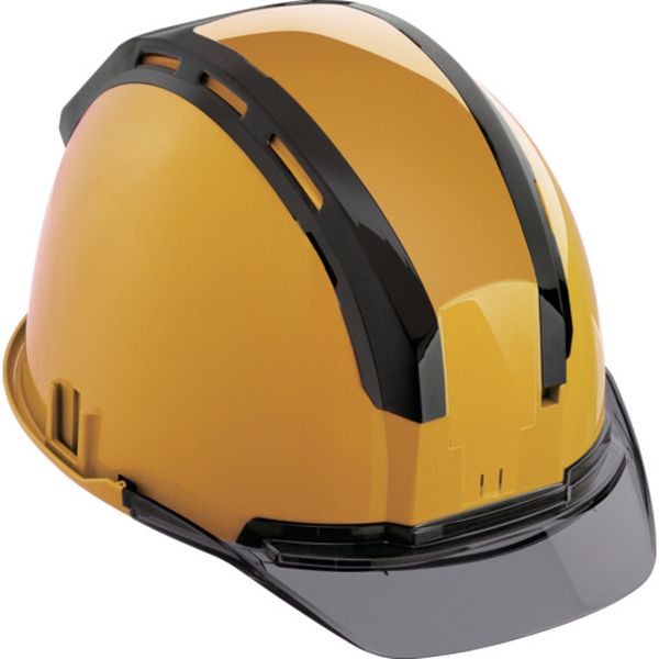 ヘルメット セフメット(セフ取付溝付ヘルメット) イエロー スモーク