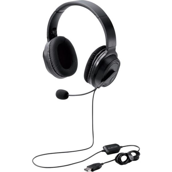 HSHP30UBK  オーバーヘッドタイプヘッドセット 両耳 USB 40mmドライバ ブラック