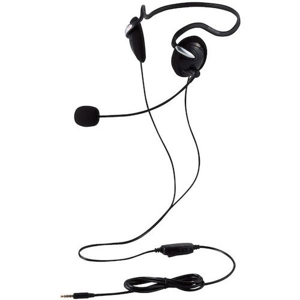 HSNB03STBK  有線ヘッドセット 両耳ネックバンド 4極 1.8m ブラック