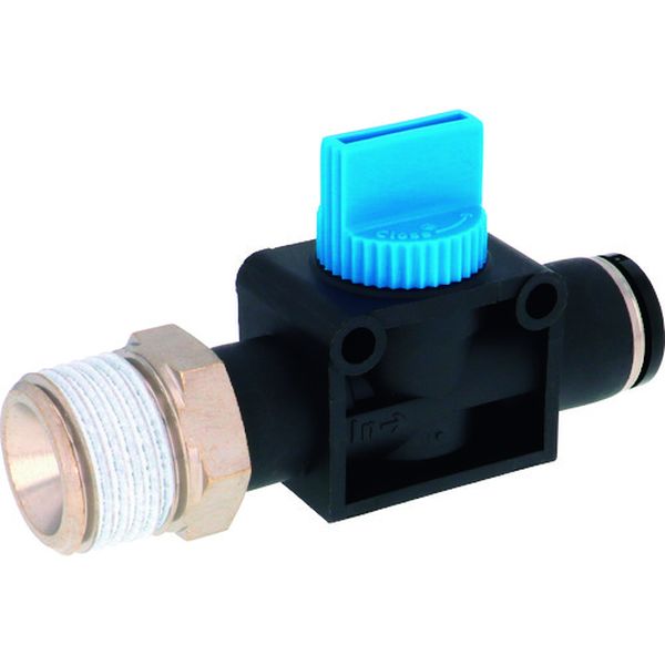 HV0410 122-8256  ハンドバルブ ストレートB3方弁チューブR1/2出力10