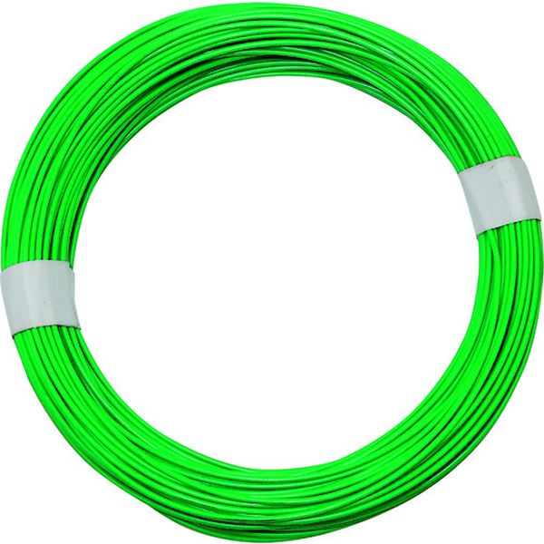 IW343 135-2242  カラーワイヤー 緑 番手16 線径1.5～1.6mm 長さ35m