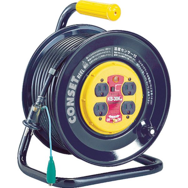 コンセント盤固定型ブレーカーリール　単相１００Ｖアース付　３０ｍ