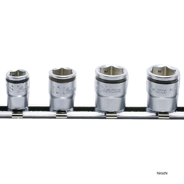 Ko-ken  4点組 1/4SQ ナットグリップ付ソケット・レールセット