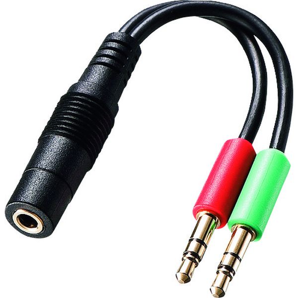 KMA24005  ヘッドセット用変換アダプタケーブル(4極メス→3極オスx2)