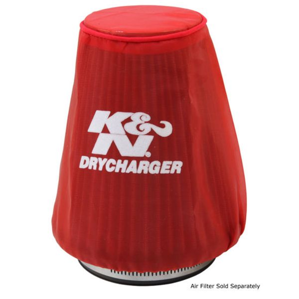 Red Drycharger 5.25in x 3in Round Tapered Air Filter Wrap