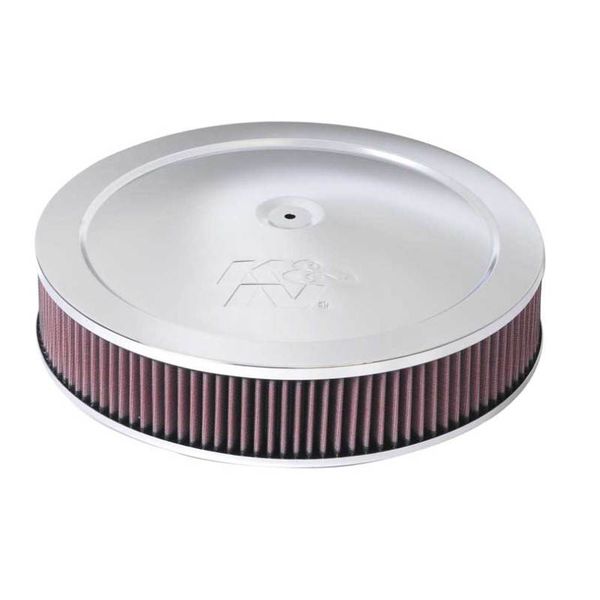 14in Red Custom Air Cleaner Assembly - 5.125in ID x 14in OD x 2.75in H x 1.25in Drop Base
