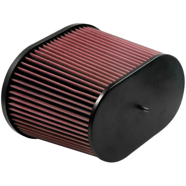 Universal Air Filter - Oval Straight - 3.688in Flange ID x 10.25in Base O/S Length x 7.875in H