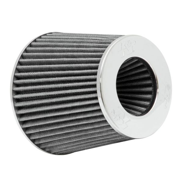 Universal Filter Chrome Round Tapered White - 4in Flange ID x 1.125in Flange Length x 5.5in H