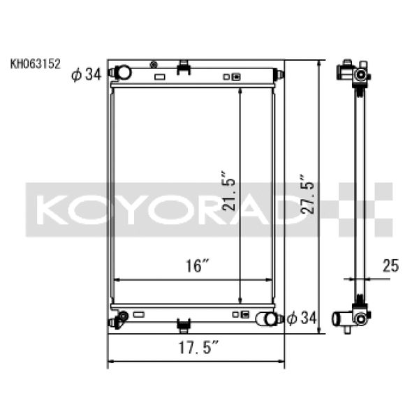 Koyo 2016 Mazda MX-5 Miata 2.0L I4 (MT) Aluminum Radiator