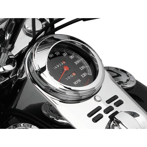 Kuryakyn Speedometer Trim Ring With Visor Chrome
