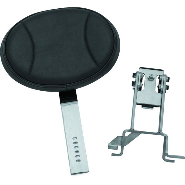 Kuryakyn Plug-N-Go Driver Backrest 14-Up Indian Black Pad, Chrome