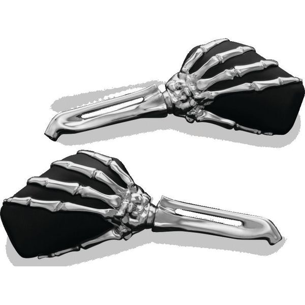 Kuryakyn Skeleton Hand Mirrors Chrome/Black