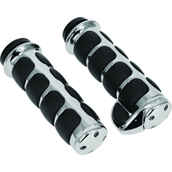 Kuryakyn Premium ISO Grips With Throttle Boss Throttle-By-Wire Chrome