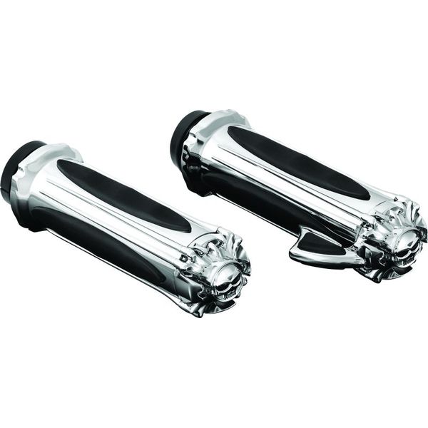 Kuryakyn Premium Zombie Grips With Throttle Boss Throttle-By-Wire Chrome