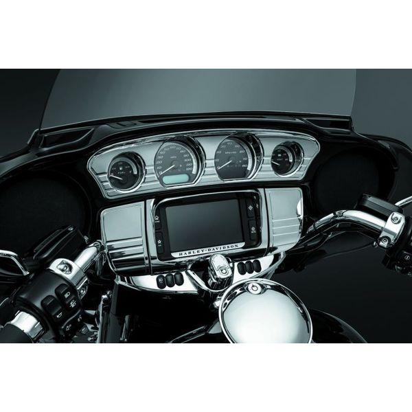 Kuryakyn Deluxe Tri-Line Stereo Trim Kit 14-Up Touring Models Chrome