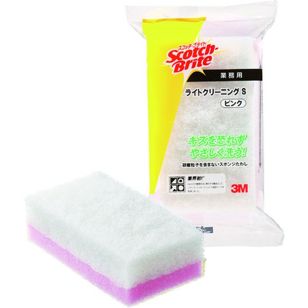 LCLSPIN  スコッチ・ブライト ライトクリーニングたわしS ピンク 120X65mm