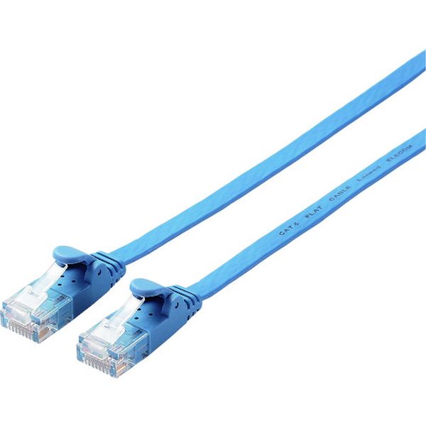 LDGF2BU3 147-7295  カテゴリー6対応LANケーブル(フラット) 3m ブルー