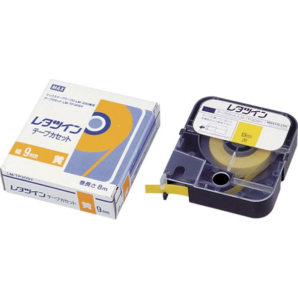 チューブマーカー　レタツイン　テープカセット９ｍｍ幅　黄