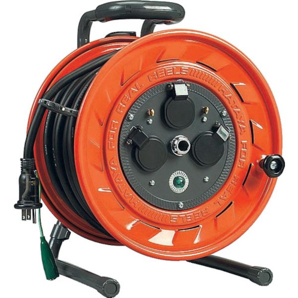 単相１００Ｖ型コードリール　３．５スケア電線　３０ｍ　アース付