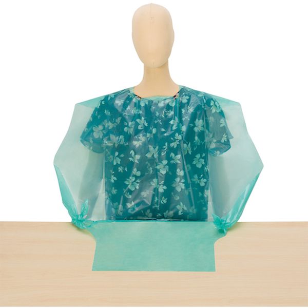 食事エプロン使い切り2.5WAY(50枚入)グリーン