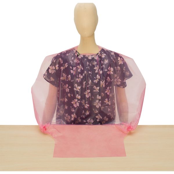 436-2625  食事エプロン使い切り2.5WAY(50枚入)ピンク