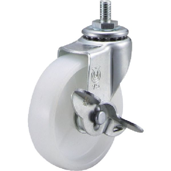 ねじ込み式 自在 キャスター ナイロン 車輪径50mm ストッパー付き LT-S型 ネジ寸法M12×14ピッチ1.25