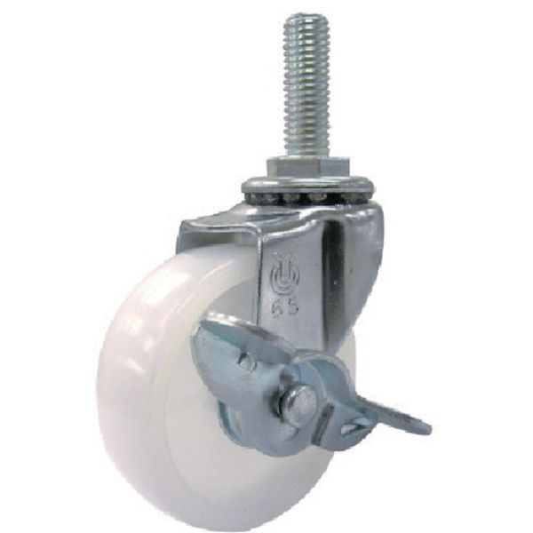 ねじ込み式 自在 キャスター ナイロン 車輪径65mm ストッパー付き LT-S型 ネジ寸法M12×35ピッチ1.75