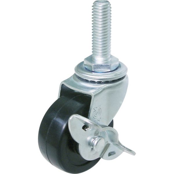 ねじ込みキャスターＳ付自在車　６５径ハードゴム車輪Ｐ１．７５