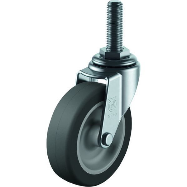 ねじ込み式 自在 キャスター エラストマー 車輪径75mm Lタイプ LT型 ネジ寸法W3/8×14山数16